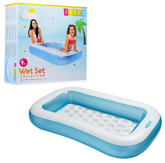 001-INTEX Rectangular Baby Pool ( 65.5" L x 39.5" W x 10.5" H ) with FREE AIR PUMP